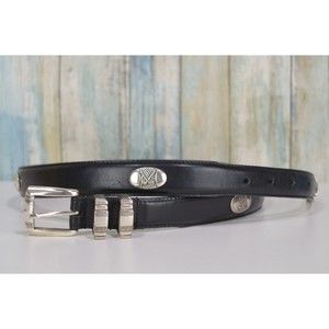 Men's Golf Club Belt Size 36 Top Grain Oil Tan Black Leather AML3000